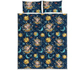 Cute Cartoon Aquarius Pattern Print Quilt Bed Set