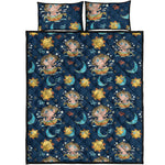 Cute Cartoon Aquarius Pattern Print Quilt Bed Set