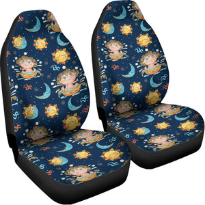 Cute Cartoon Aquarius Pattern Print Universal Fit Car Seat Covers