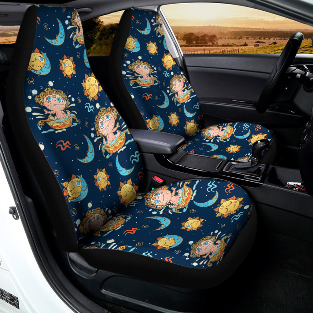 Cute Cartoon Aquarius Pattern Print Universal Fit Car Seat Covers