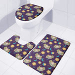 Cute Cartoon Aries Pattern Print 3 Piece Bath Mat Set