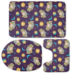 Cute Cartoon Aries Pattern Print 3 Piece Bath Mat Set