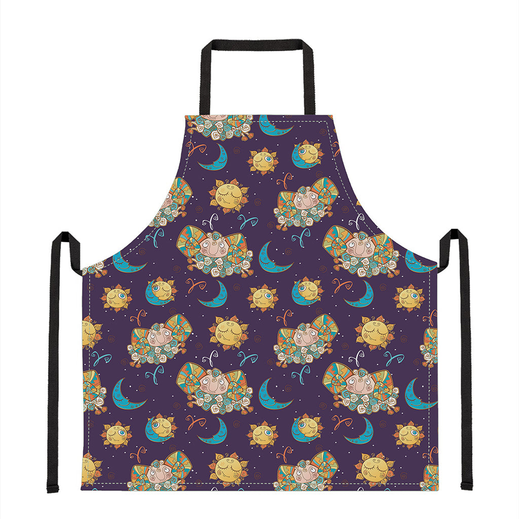 Cute Cartoon Aries Pattern Print Apron