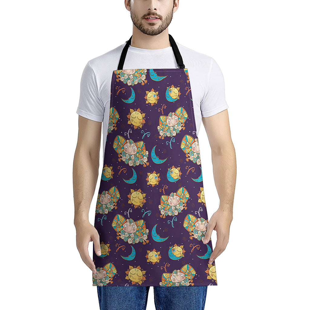 Cute Cartoon Aries Pattern Print Apron