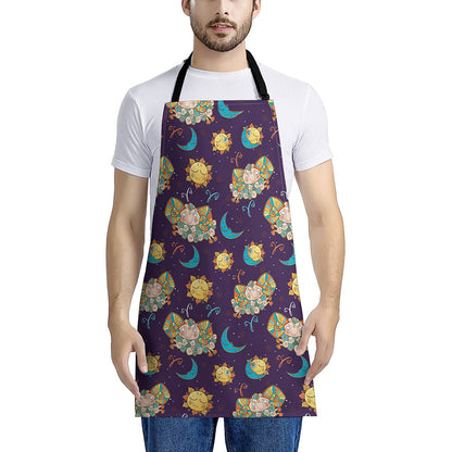 Cute Cartoon Aries Pattern Print Apron