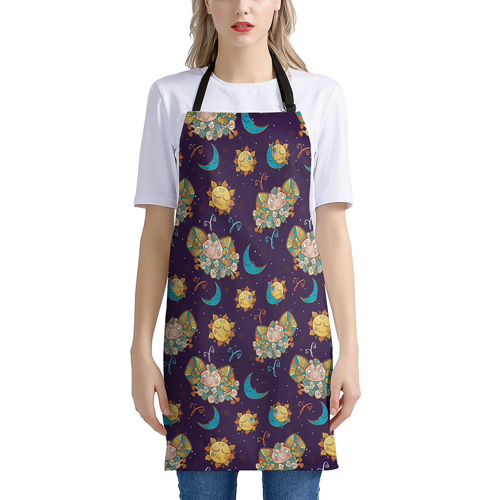 Cute Cartoon Aries Pattern Print Apron