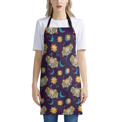 Cute Cartoon Aries Pattern Print Apron