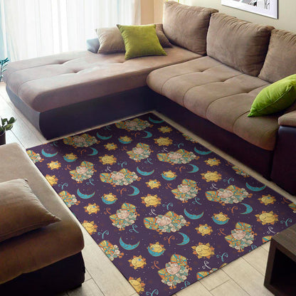 Cute Cartoon Aries Pattern Print Area Rug