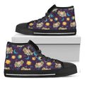 Cute Cartoon Aries Pattern Print Black High Top Sneakers