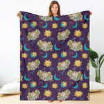 Cute Cartoon Aries Pattern Print Blanket