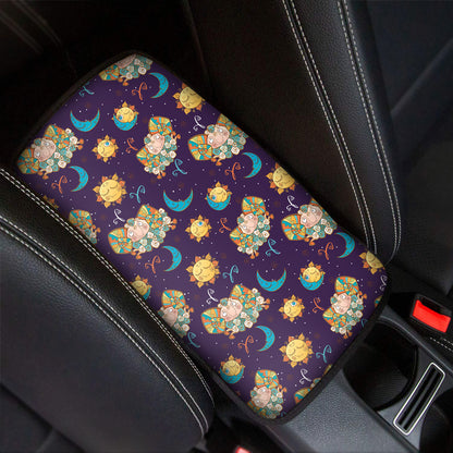 Cute Cartoon Aries Pattern Print Car Center Console Cover