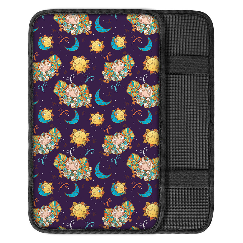 Cute Cartoon Aries Pattern Print Car Center Console Cover