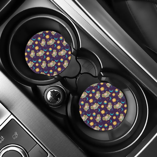 Cute Cartoon Aries Pattern Print Car Coasters