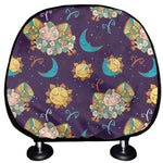 Cute Cartoon Aries Pattern Print Car Headrest Covers