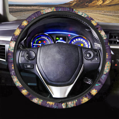 Cute Cartoon Aries Pattern Print Car Steering Wheel Cover
