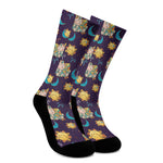 Cute Cartoon Aries Pattern Print Crew Socks