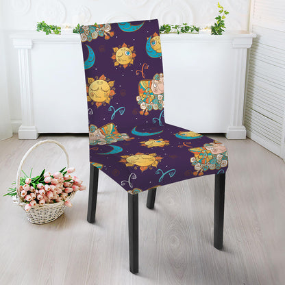 Cute Cartoon Aries Pattern Print Dining Chair Slipcover
