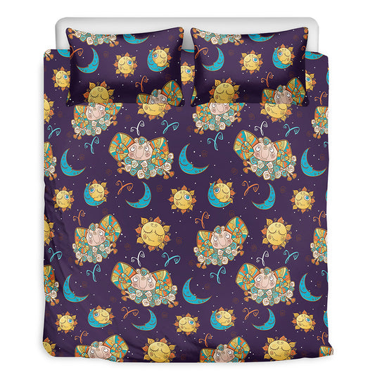 Cute Cartoon Aries Pattern Print Duvet Cover Bedding Set