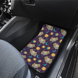 Cute Cartoon Aries Pattern Print Front and Back Car Floor Mats