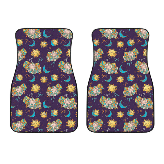 Cute Cartoon Aries Pattern Print Front Car Floor Mats