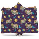 Cute Cartoon Aries Pattern Print Hooded Blanket