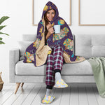 Cute Cartoon Aries Pattern Print Hooded Blanket