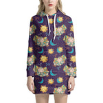 Cute Cartoon Aries Pattern Print Hoodie Dress