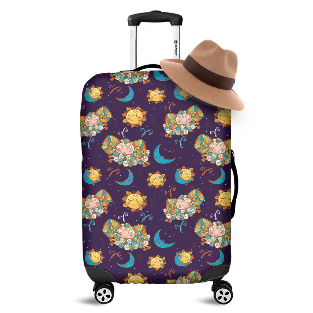 Cute Cartoon Aries Pattern Print Luggage Cover