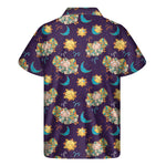 Cute Cartoon Aries Pattern Print Men's Short Sleeve Shirt