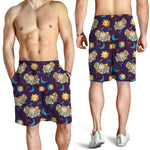Cute Cartoon Aries Pattern Print Men's Shorts