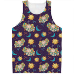 Cute Cartoon Aries Pattern Print Men's Tank Top