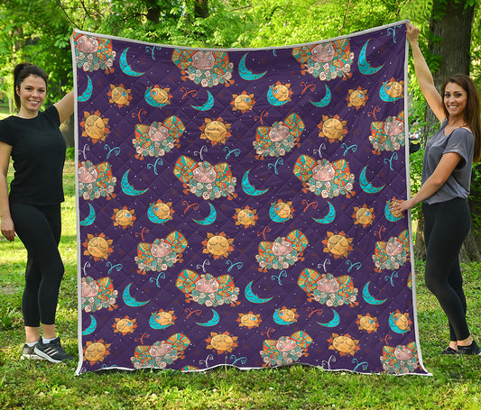 Cute Cartoon Aries Pattern Print Quilt