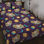 Cute Cartoon Aries Pattern Print Quilt Bed Set
