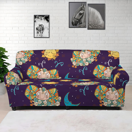 Cute Cartoon Aries Pattern Print Sofa Cover