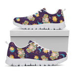 Cute Cartoon Aries Pattern Print White Sneakers