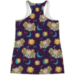 Cute Cartoon Aries Pattern Print Women's Racerback Tank Top