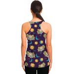 Cute Cartoon Aries Pattern Print Women's Racerback Tank Top