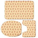 Cute Cartoon Baby Bear Pattern Print 3 Piece Bath Mat Set