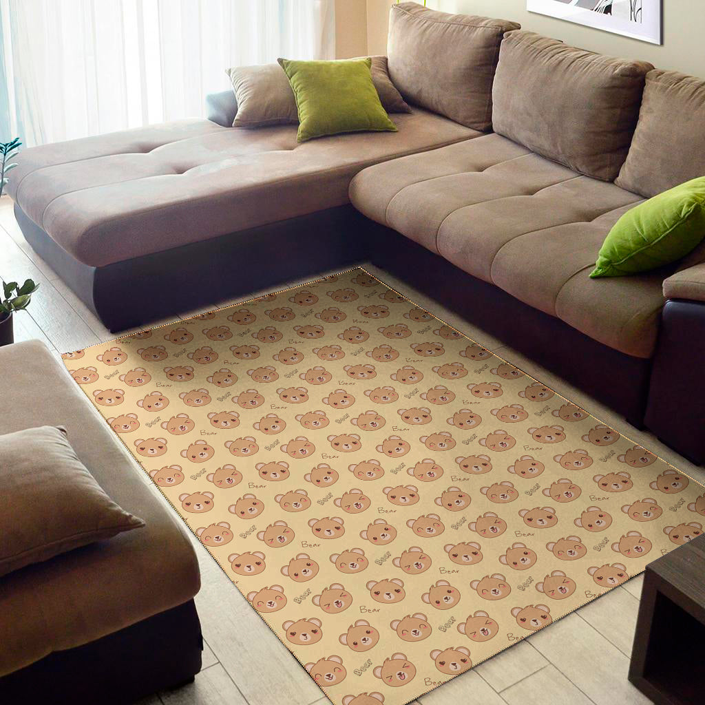 Cute Cartoon Baby Bear Pattern Print Area Rug