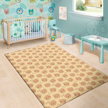 Cute Cartoon Baby Bear Pattern Print Area Rug