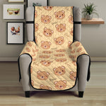 Cute Cartoon Baby Bear Pattern Print Armchair Protector