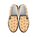 Cute Cartoon Baby Bear Pattern Print Black Slip On Shoes