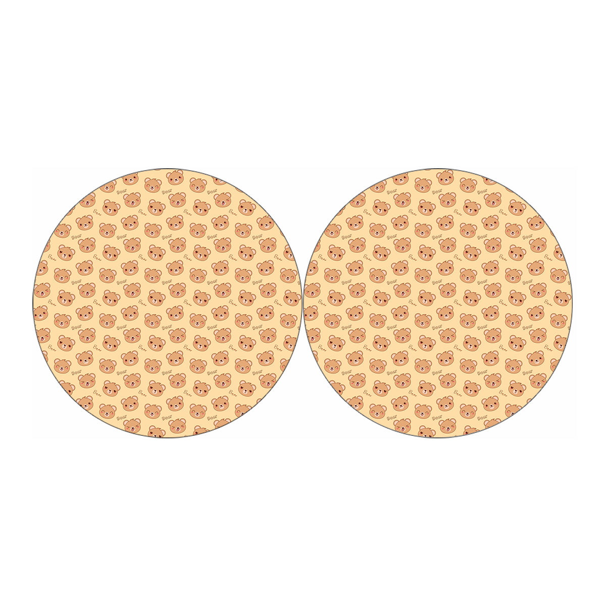 Cute Cartoon Baby Bear Pattern Print Car Coasters
