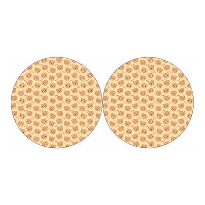 Cute Cartoon Baby Bear Pattern Print Car Coasters