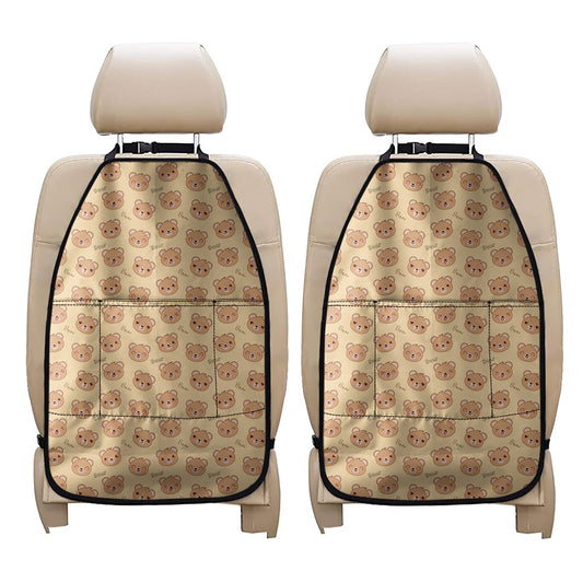 Cute Cartoon Baby Bear Pattern Print Car Seat Organizers