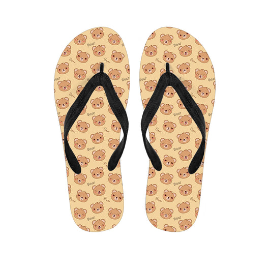 Cute Cartoon Baby Bear Pattern Print Flip Flops