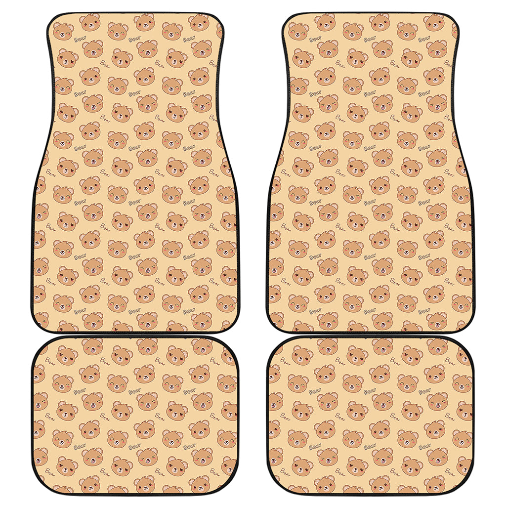 Cute Cartoon Baby Bear Pattern Print Front and Back Car Floor Mats