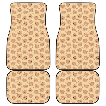 Cute Cartoon Baby Bear Pattern Print Front and Back Car Floor Mats