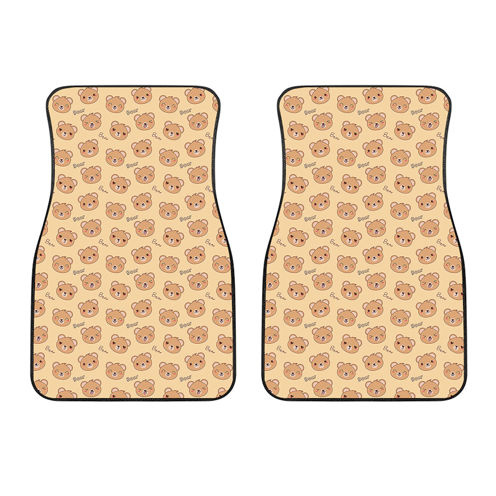 Cute Cartoon Baby Bear Pattern Print Front Car Floor Mats