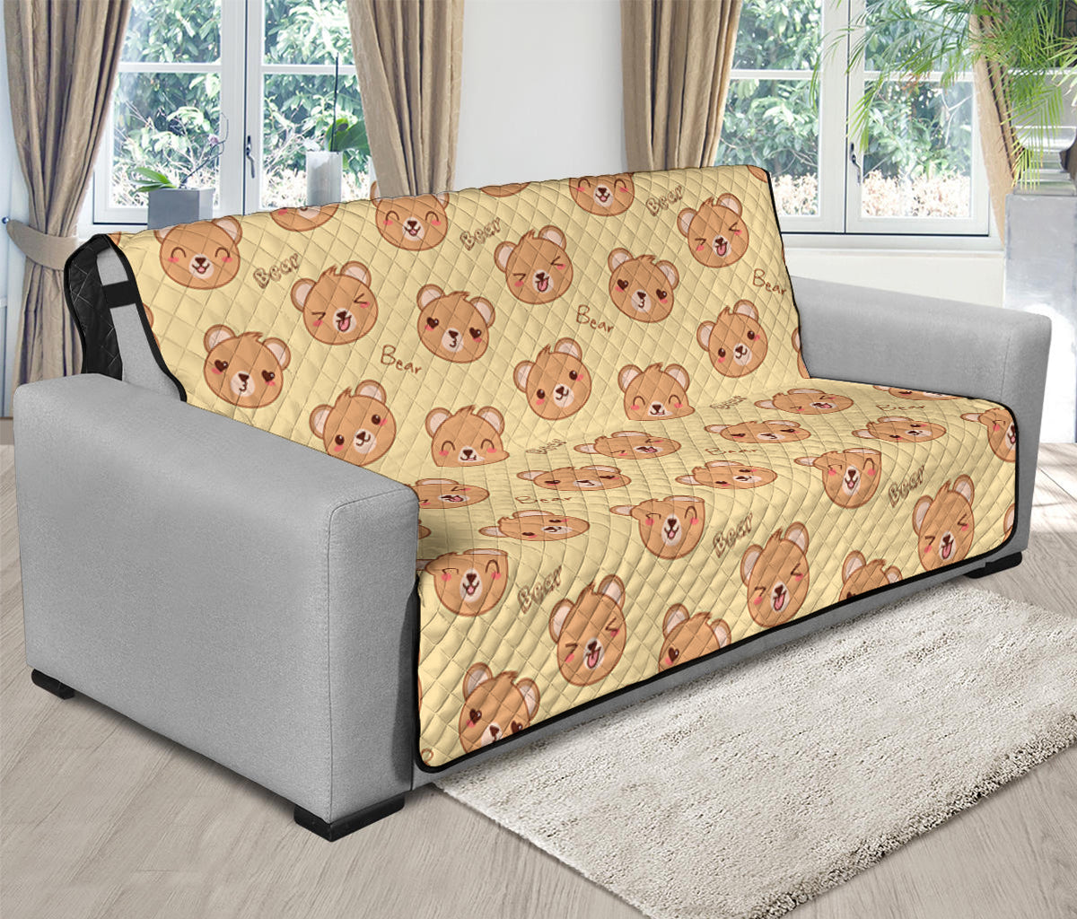 Cute Cartoon Baby Bear Pattern Print Futon Protector